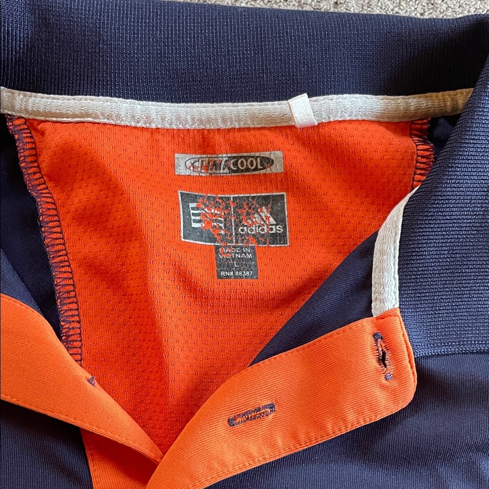 Adidas Dark Blue and Bright Orange Polo